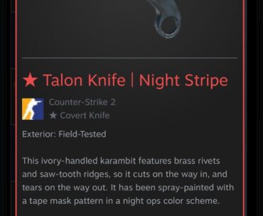 i wanna change my inventory for a new knife