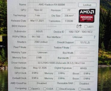 Vbios mod RX 6800M to RX6850M XT