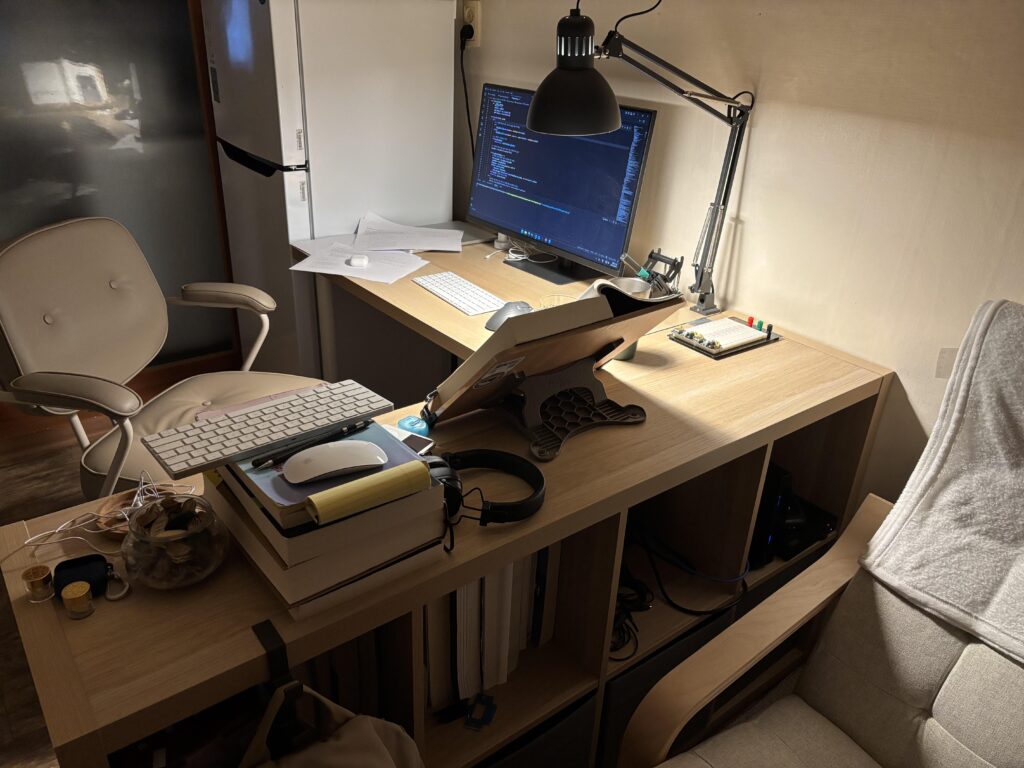 4 a.m, Researcher's Desk Setup