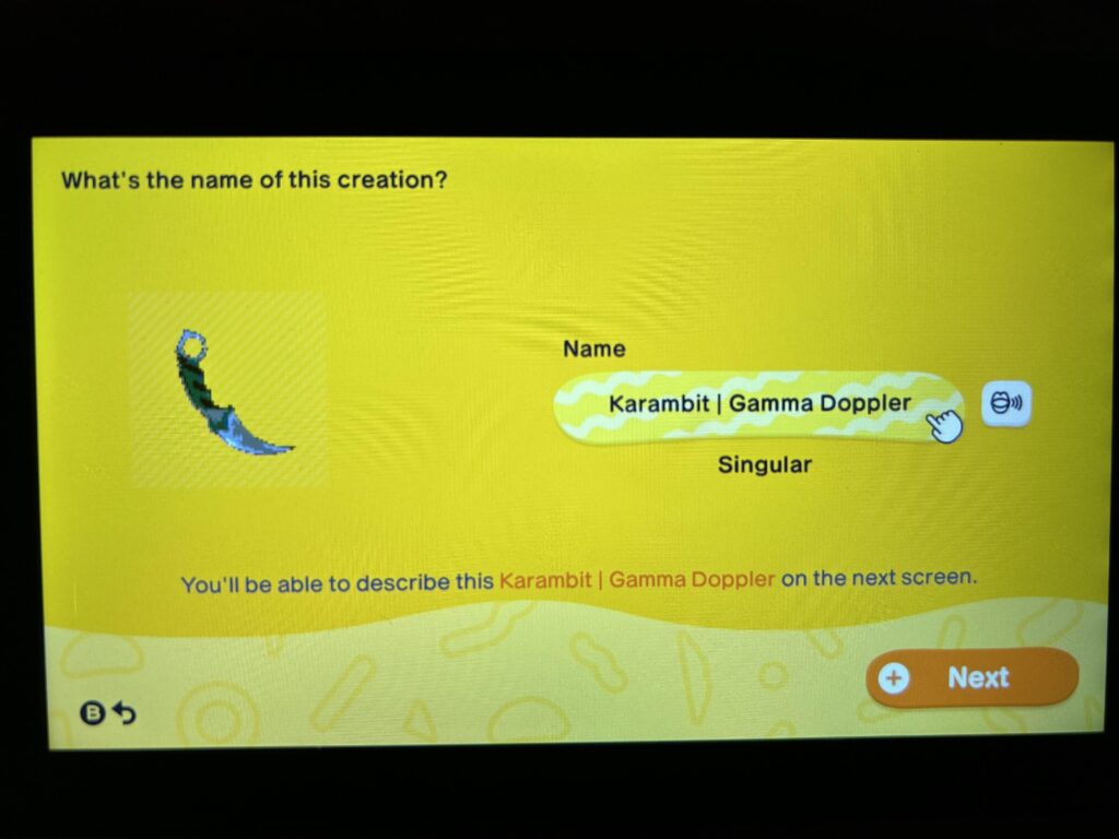 Karambit in Tomodachi Life
