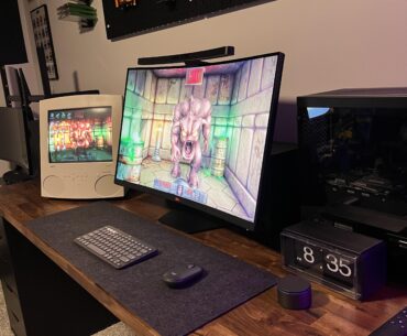 My retro modern desk setup. Ps5 and series X hiding behind my crt monitor