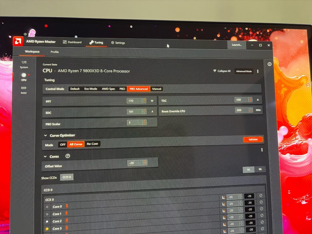 What are the best oc settings for my Ryzen 7 9800 x3d