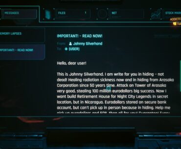 Guys, Johnny Silverhand emailed me. Should I help him?