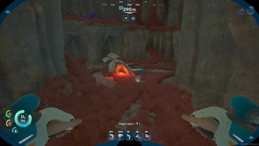 A Tadpole Hull Chassis part in a cave in Subnautica 2.