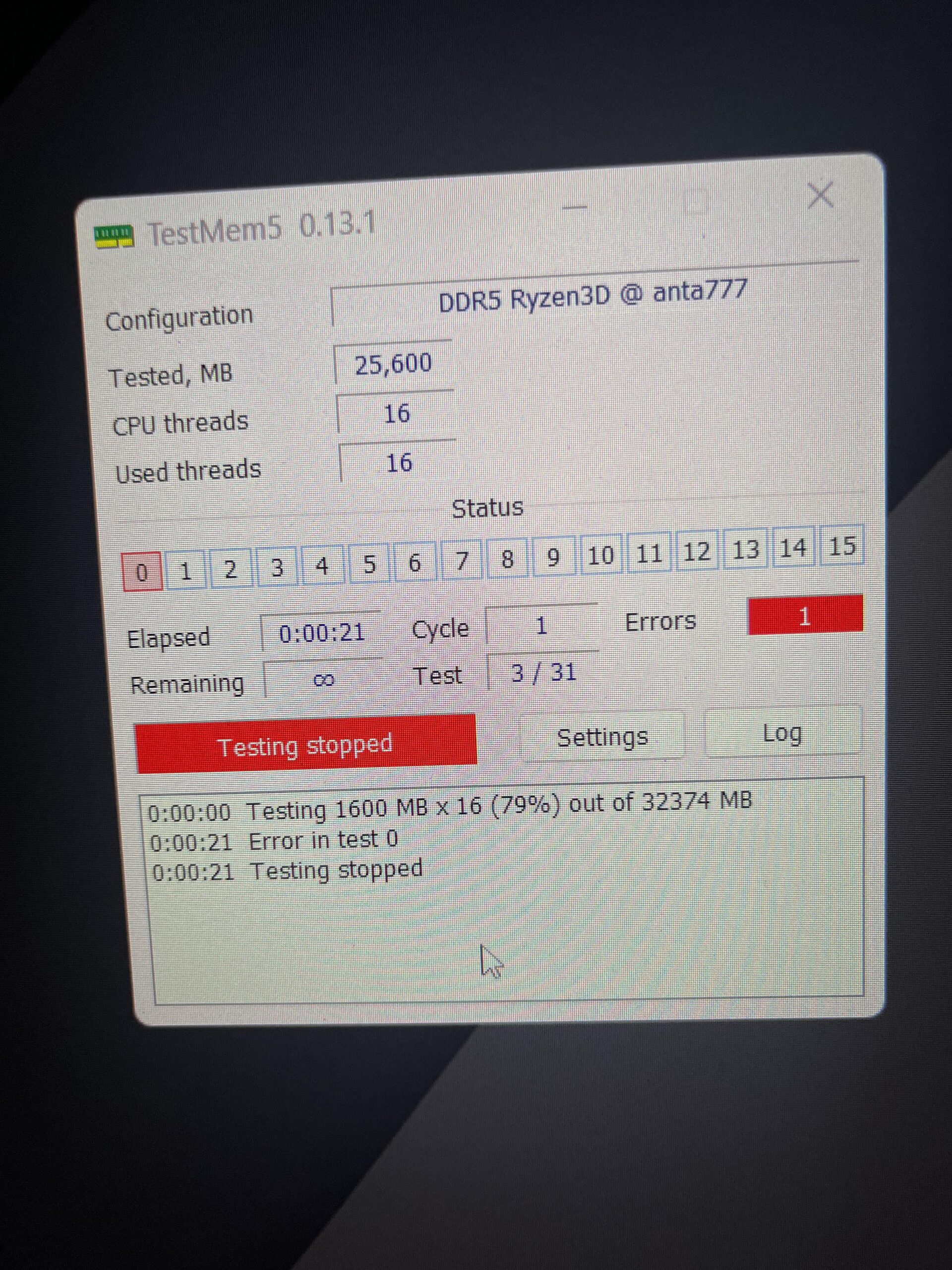 TM5 Error 0 Vdd or SOC? TM5 Error 0 Vdd or SOC?