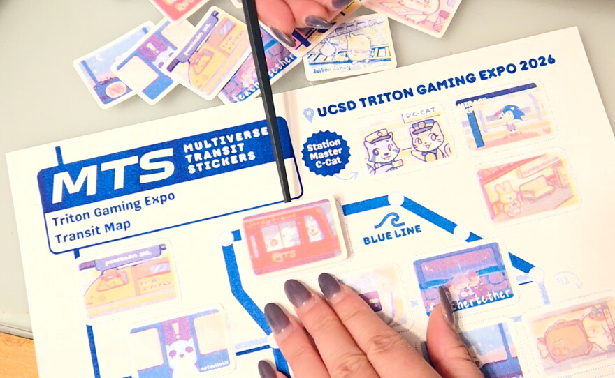 Courtney Carrasca created a stamp rally map for Triton Gaming Expo, in which people can collect stickers from each artist booth they visit. May 27, 2026