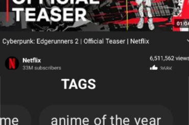 Cyberpunk: Edgerunners 2 confirmed anime of the year?