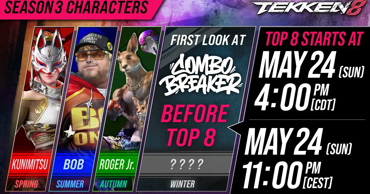 Identity of the final Season 3 character of Tekken 8 to be revealed at Combo Breaker 2026 Identity of the final Season 3 character of Tekken 8 to be revealed at Combo Breaker 2026