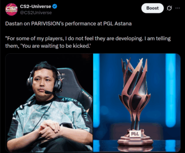 Dastan on PARIVISION's performance at PGL Astana - "For some of my players, I do not feel they are developing. I am telling them, 'You are waiting to be kicked.'