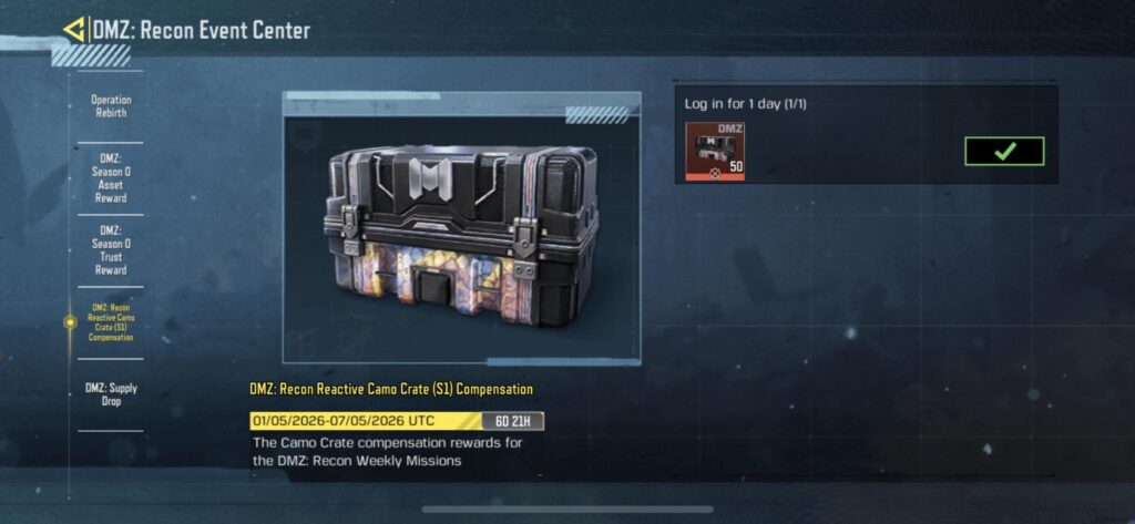 U guys should go to DMZ and claim this free 50 camo