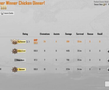 I dropped 24 eliminations