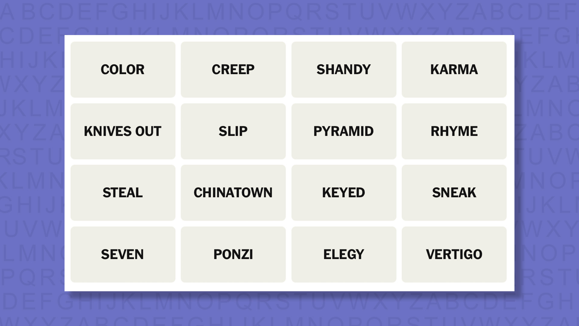 NYT Connections hints for game 1065 on a purple background