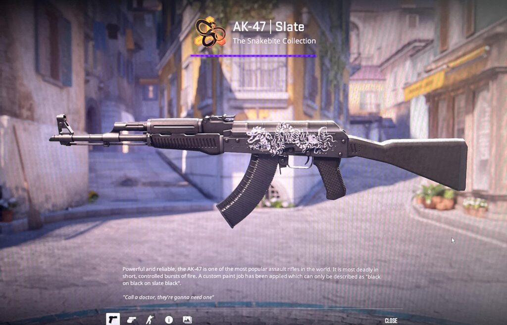 Ak-47 slate white dragon