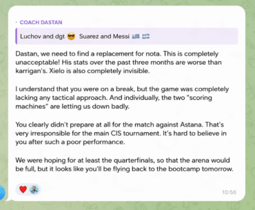 dastan liked a Telegram comment saying they should replace nota