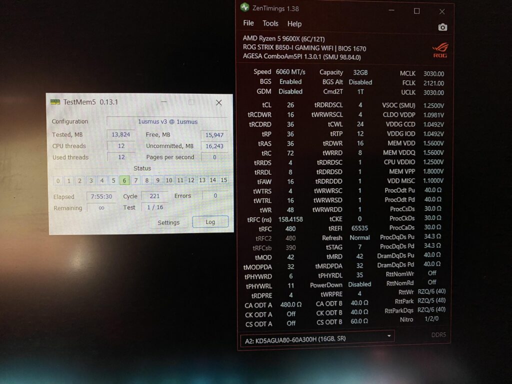 Overclock Hynix A Die 6000c26