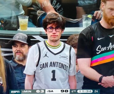 Vitality Mat and Jack in San Antonio watching Spurs vs Wolves