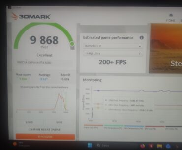 One of the best results in 3dmark steel nomad of today. 9868 points with my rtx 5080 and my i-9-14900kf