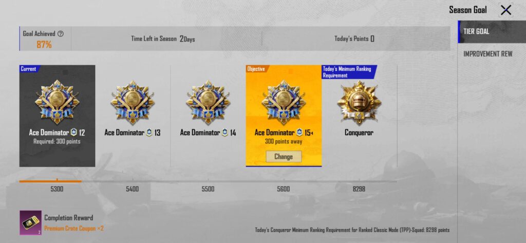 Season Tier Goal