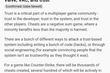 That time Gabe Newell talked about VAC on reddit