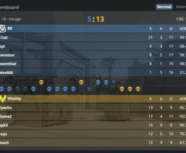 s1zzi 1v9 against Vitality with being the only one to hit double digits on map 1 on his team