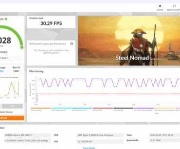 3DMark Steel Nomad DX12 score 3,028 points | RTX 3060 TI and Ryzen 5 9600X