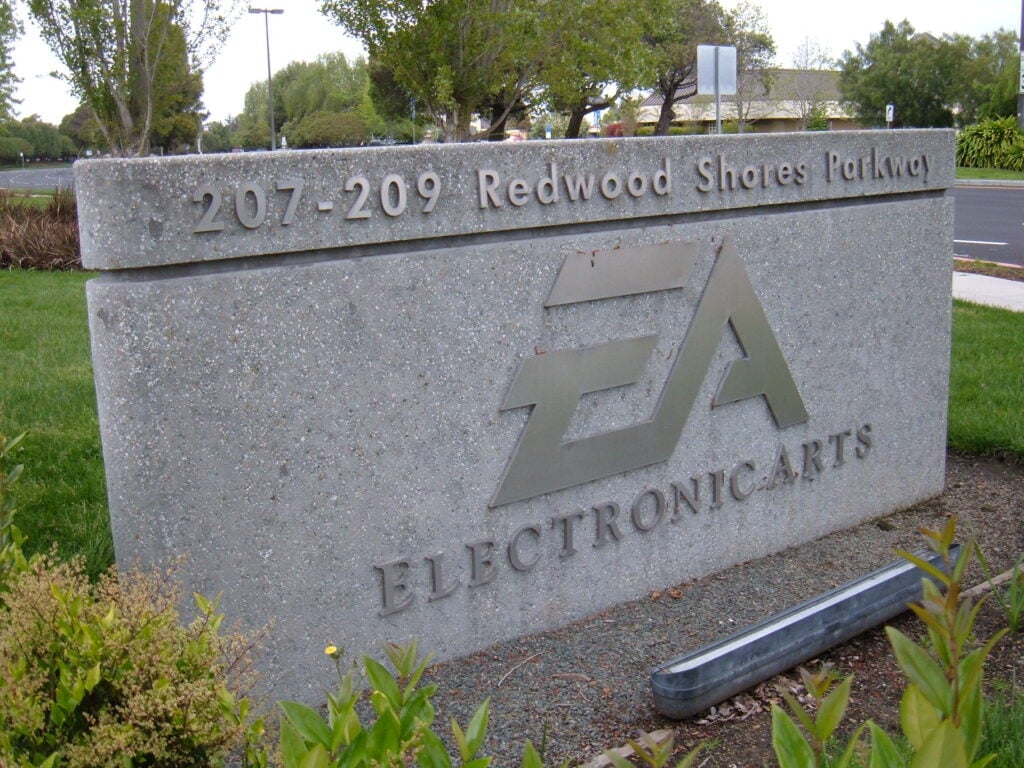 EA Raid Protest Planned To Target The Ongoing EA Buyout 2 EA HQ complex sign