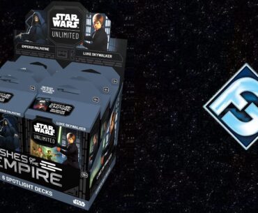 Fantasy Flight Games: Star Wars: Unlimited - Ashes of the Empire Spotlight Deck Display (6) Luke & Palpatine - Fantha Tracks