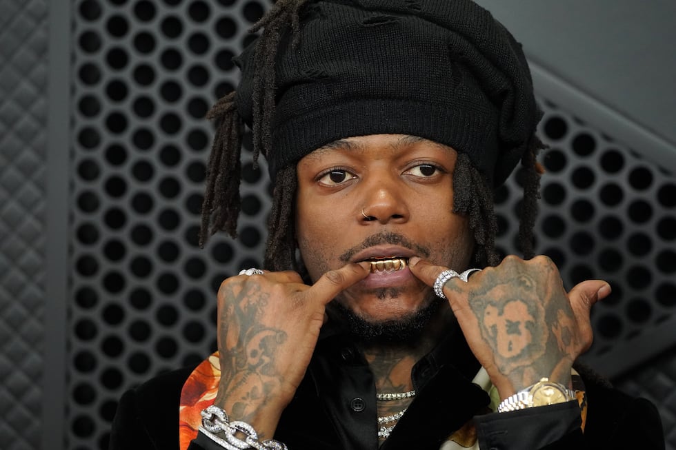 JID arrives at the 68th annual Grammy Awards on Sunday, Feb. 1, 2026, in Los Angeles. (Photo...
