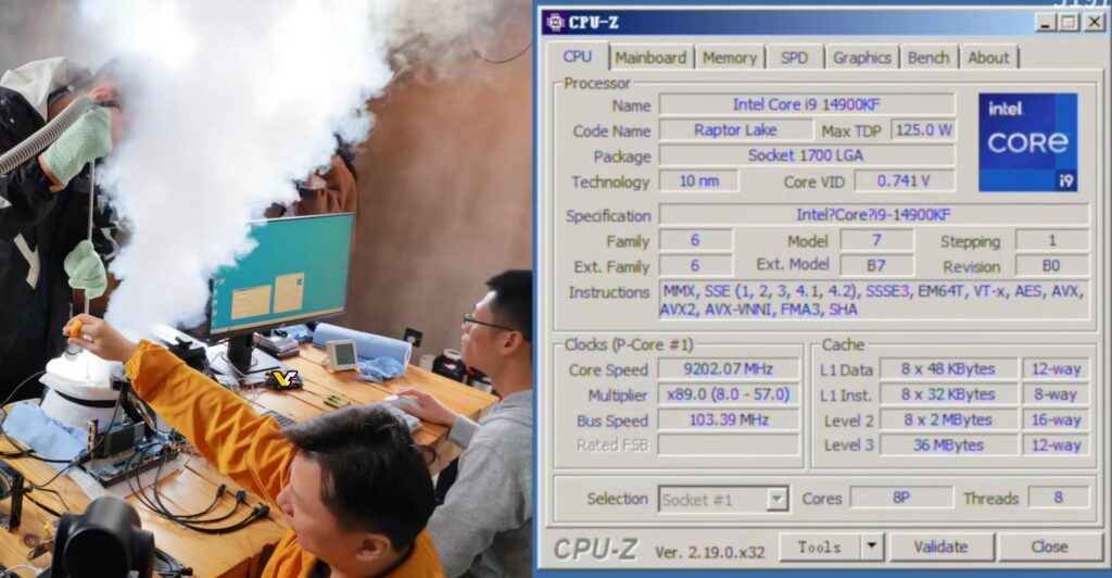 Intel Core i9-14900KF reaches 9.2 GHz in new CPU frequency world record