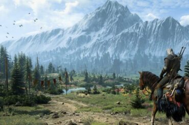 A screenshot of a landscape from The Witcher 3