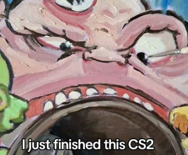 Monster oil painting