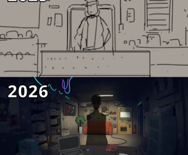 This is what 1 year of progress for my cyberpunk game's workshop looks like!