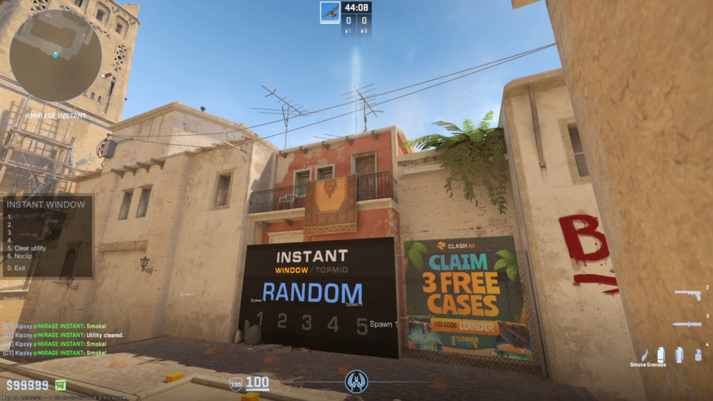 Pretty new to the game so idk if this is already discovered but I found what I think is an insane 1-way line up on mirage while practicing smokes