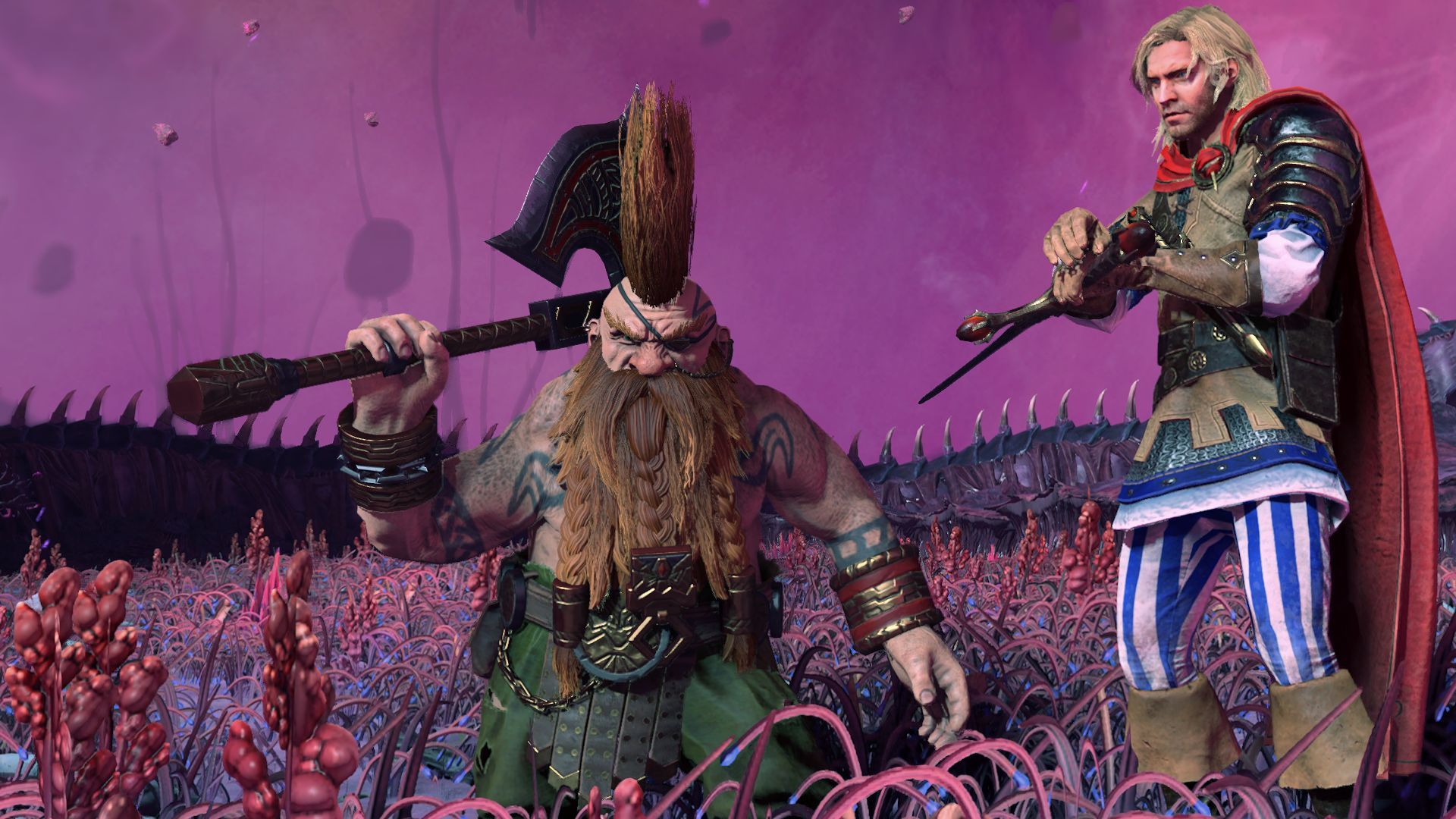 Brian Blessed says that playing Gotrek Gurnisson in Warhammer is ‘six and a half times more demanding’ than King Lear Gotrek and Felix beneath a purple sky