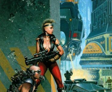 Which rock artists or songs defined the cyberpunk genre?