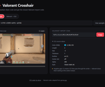 CS2 ↔Valorant Crosshair Converter