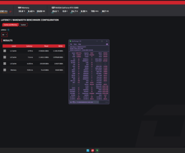 OCCT latency and CS2 benchmark comparing tuned mixed and normal mode