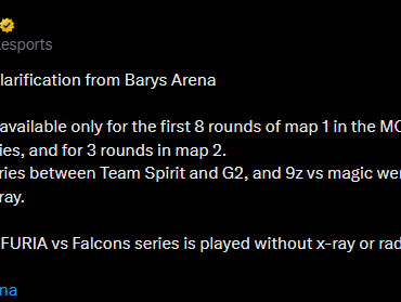 X-ray was turned off during the whole G2 vs Spirit series