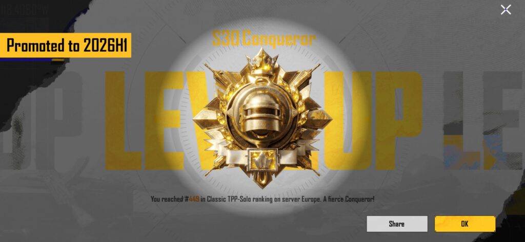 First time getting Conqueror