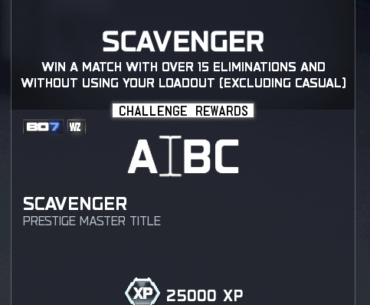 Scavenger prestige title bug
