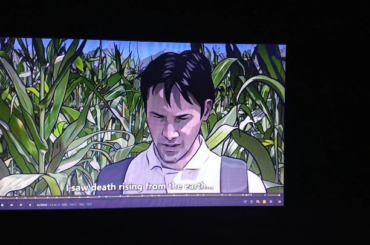 The tragic, mind-bending final scene of A Scanner Darkly (2006). A masterpiece of rotoscope animation.
