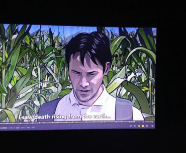 The tragic, mind-bending final scene of A Scanner Darkly (2006). A masterpiece of rotoscope animation.