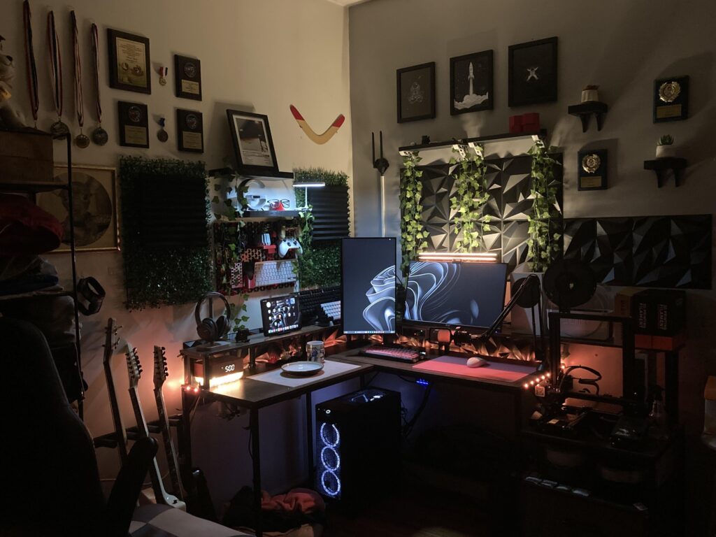My L shaped desk setup