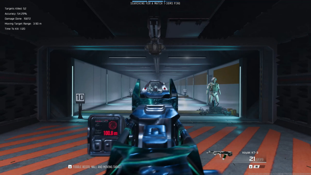 Voyak: 0.750 TTK against Target at 100m