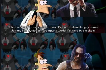 Watching Johnny Mnemonic after reading the short story recently and meme for fun