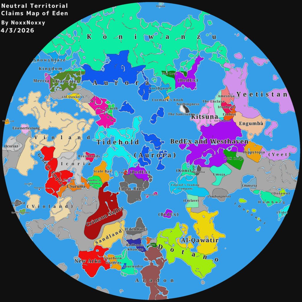 We tracked over 5,000 unique players over almost six months in a limited Minecraft world with no rules or admins. Here is the political and map they've created (and warred over) so far.