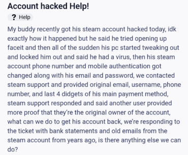 The very real risk of buying a Steam account second-hand.
