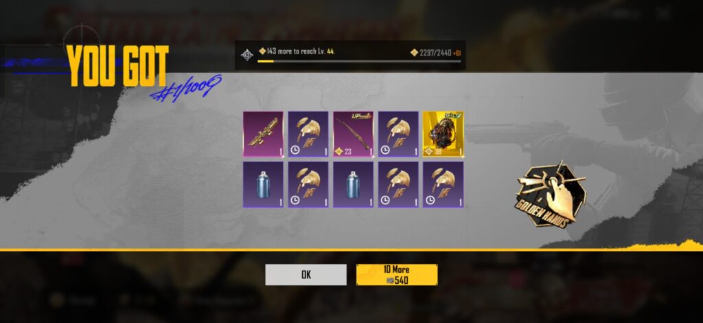 I said, let’s just do a x10 maybe I get lucky and then leave that as it is. Got the M1 garand and gilt backpack on the first x10 pull 😵💫😵💫😵💫. Sometime I guess I can get some luck too ahaha. In the comments there is the picture of the x10 draw on the left. I said, let's just do a x10 maybe I get lucky and then leave that as it is. Got the M1 garand and gilt backpack on the first x10 pull 😵💫😵💫😵💫. Sometime I guess I can get some luck too ahaha. In the comments there is the picture of the x10 draw on the left.