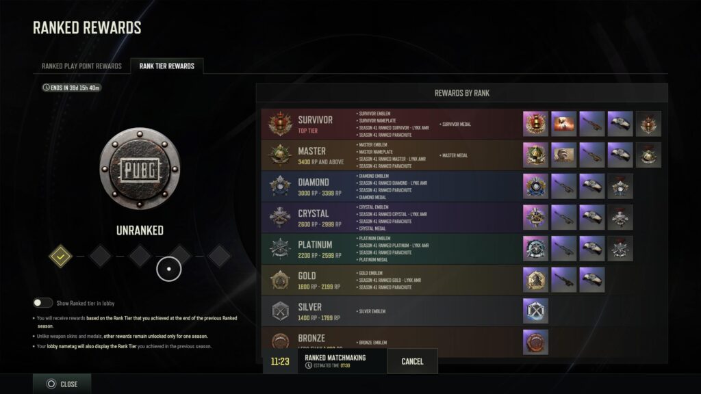 Ranked on console