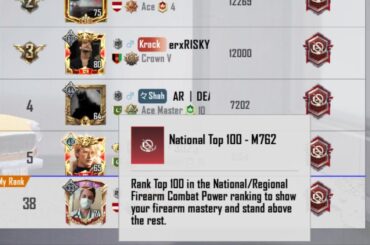 Regional top 100 weapon mastery, but NO title